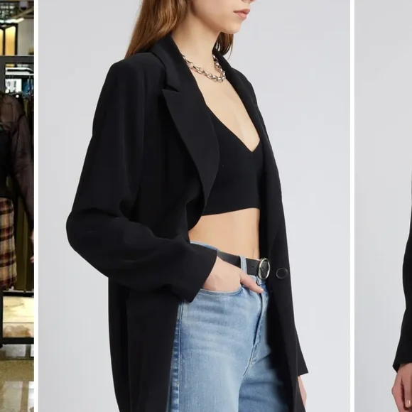 Open Edit Black Oversized Blazer Medium Nordstrom - Picture 4 of 5